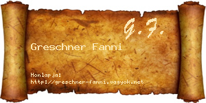 Greschner Fanni névjegykártya
